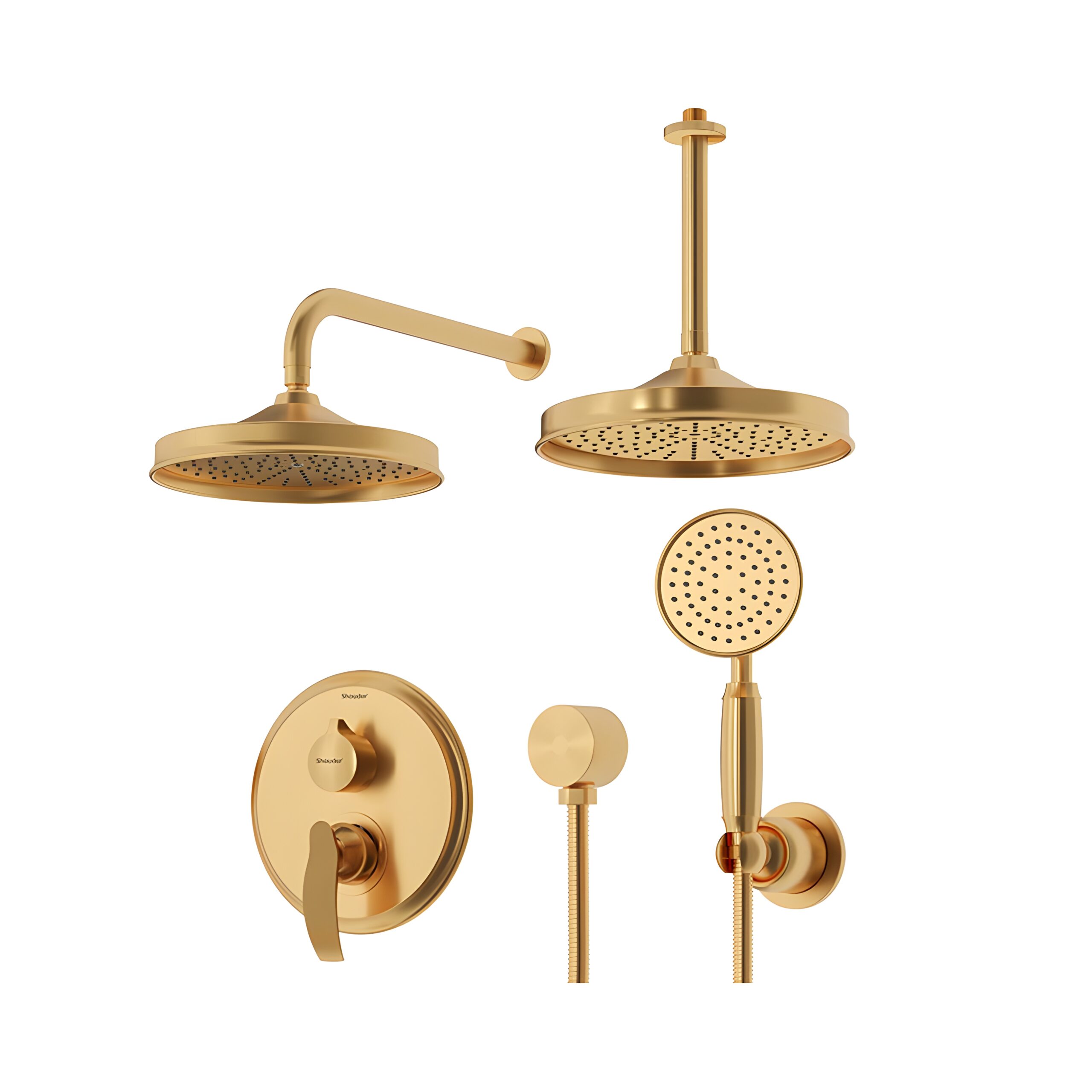 شیر حمام توکار شودر مدل گلوریس تیپ 3 BRASS