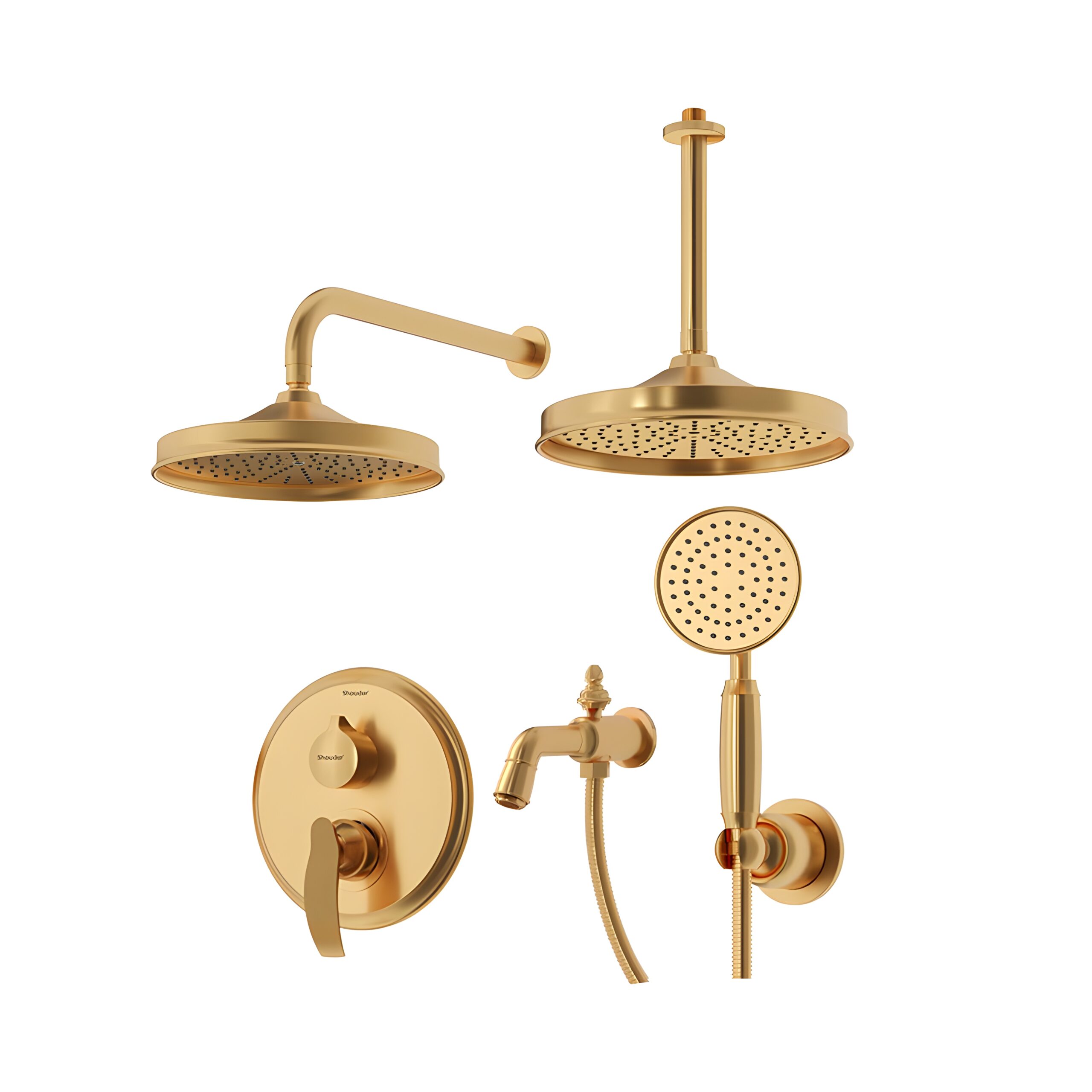 شیر حمام توکار شودر مدل گلوریس تیپ 4 BRASS