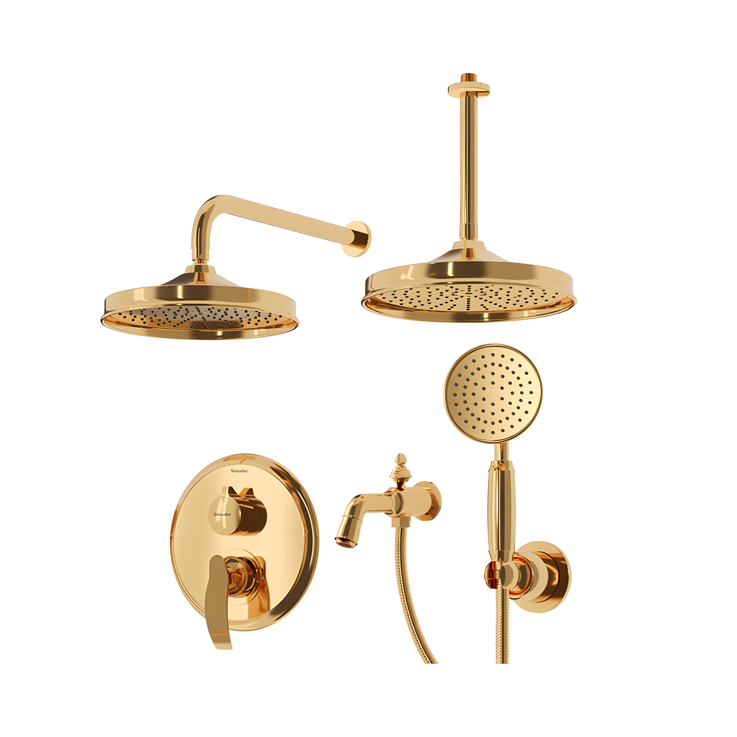 شیر حمام توکار شودر مدل گلوریس تیپ 4 BRASS