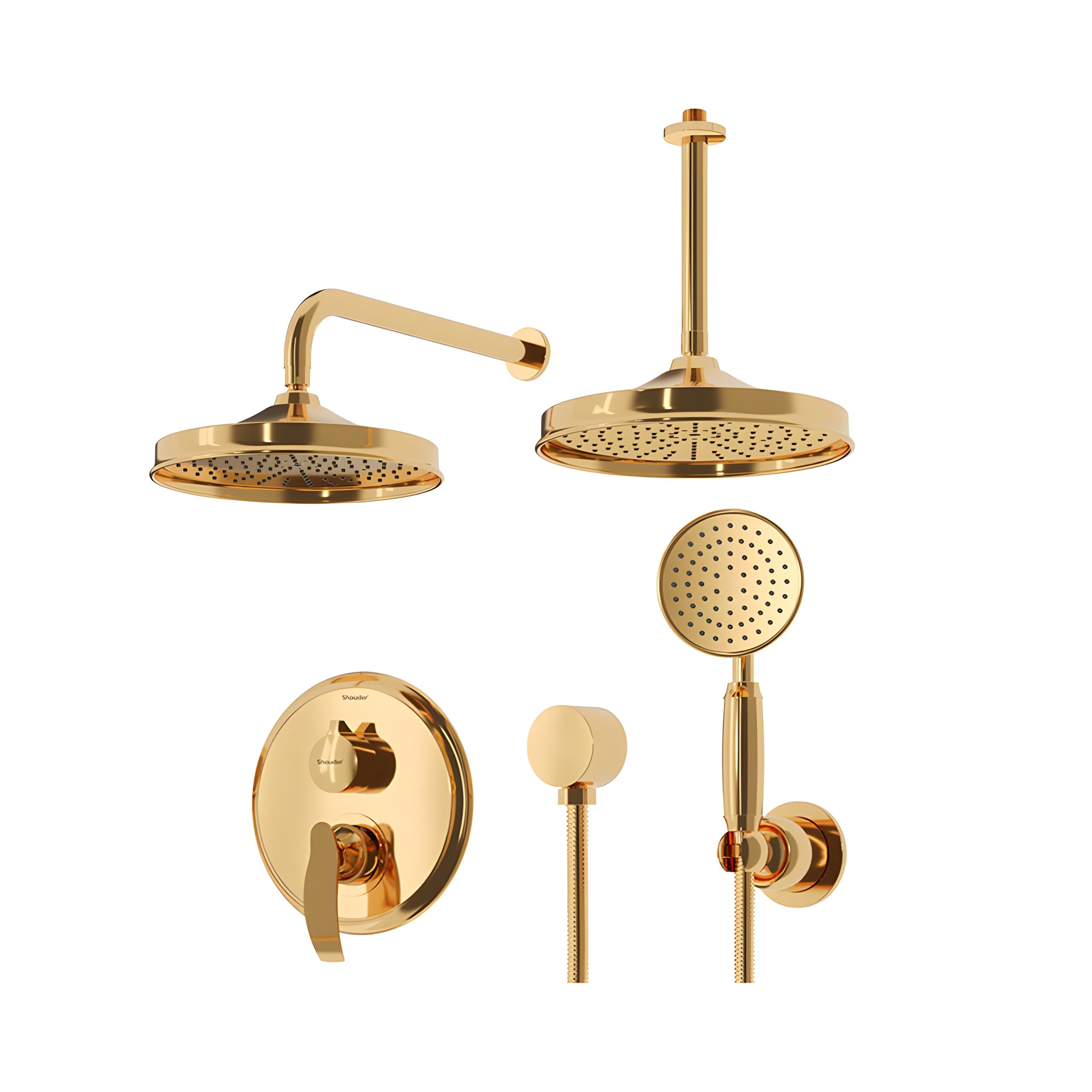 شیر حمام توکار شودر مدل گلوریس تیپ 3 BRASS
