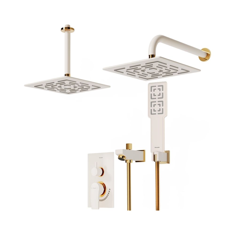 شیر حمام توکار شودر مدل رومر پلاس تیپ 4 BRASS