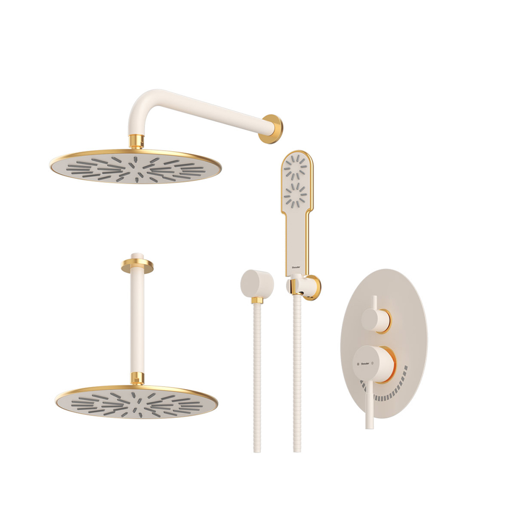 شیر حمام توکار شودر مدل روگن تیپ 3 BRASS