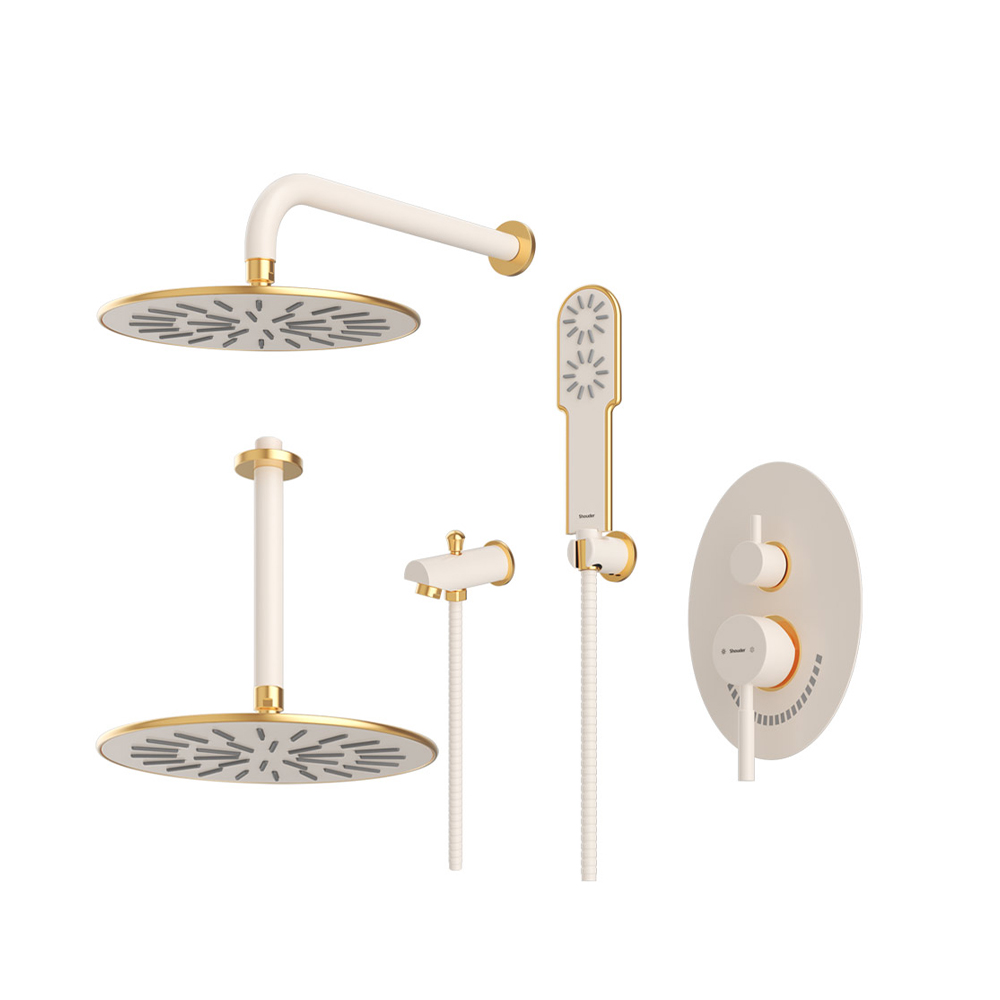 شیر حمام توکار شودر مدل روگن تیپ 4 BRASS