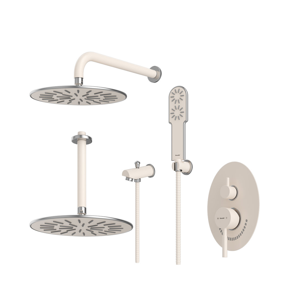 شیر حمام توکار شودر مدل روگن تیپ 4 BRASS