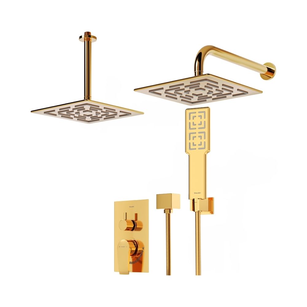 شیر حمام توکار شودر مدل رومر پلاس تیپ 3 BRASS