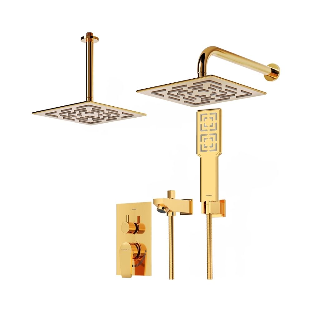 شیر حمام توکار شودر مدل رومر پلاس تیپ 4 BRASS