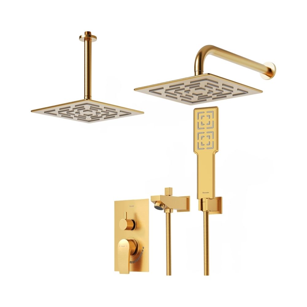 شیر حمام توکار شودر مدل رومر پلاس تیپ 4 BRASS