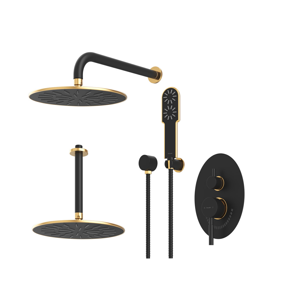 شیر حمام توکار شودر مدل روگن تیپ 3 BRASS