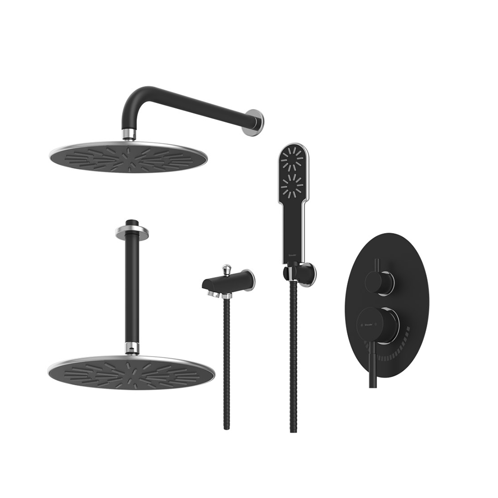 شیر حمام توکار شودر مدل روگن تیپ 4 BRASS