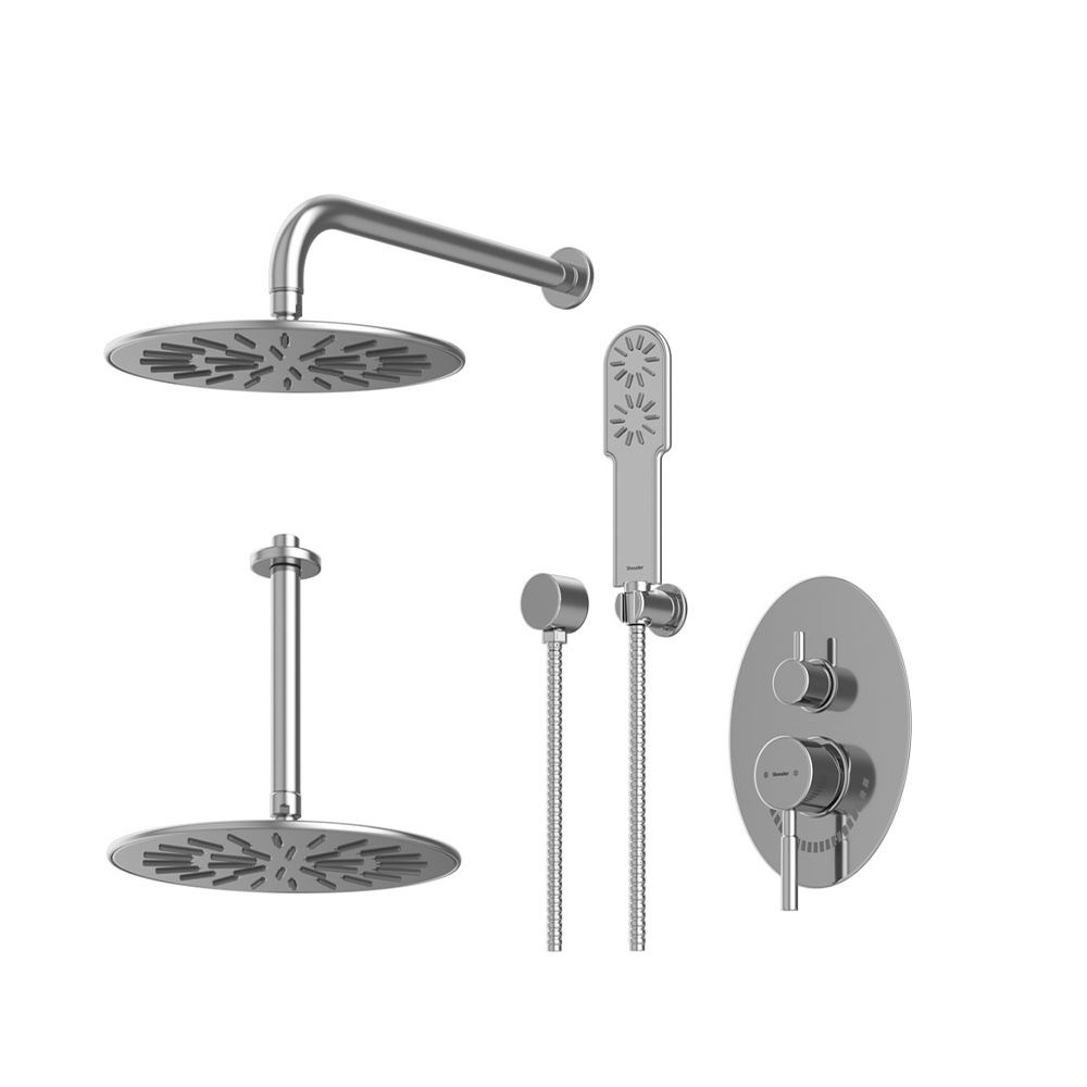 شیر حمام توکار شودر مدل روگن تیپ 3 BRASS