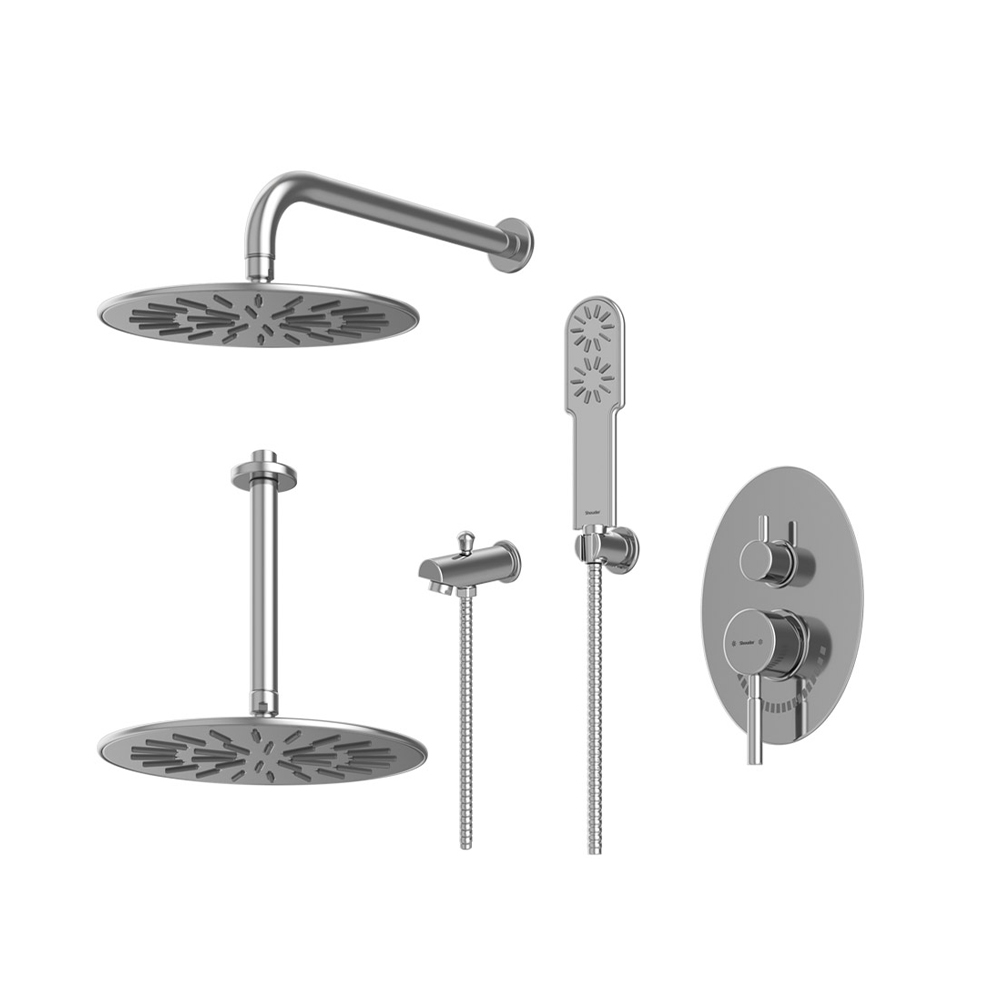 شیر حمام توکار شودر مدل روگن تیپ 4 BRASS