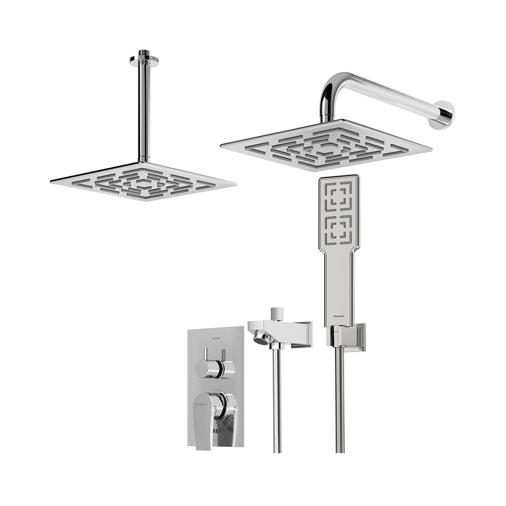 شیر حمام توکار شودر مدل رومر پلاس تیپ 4 BRASS